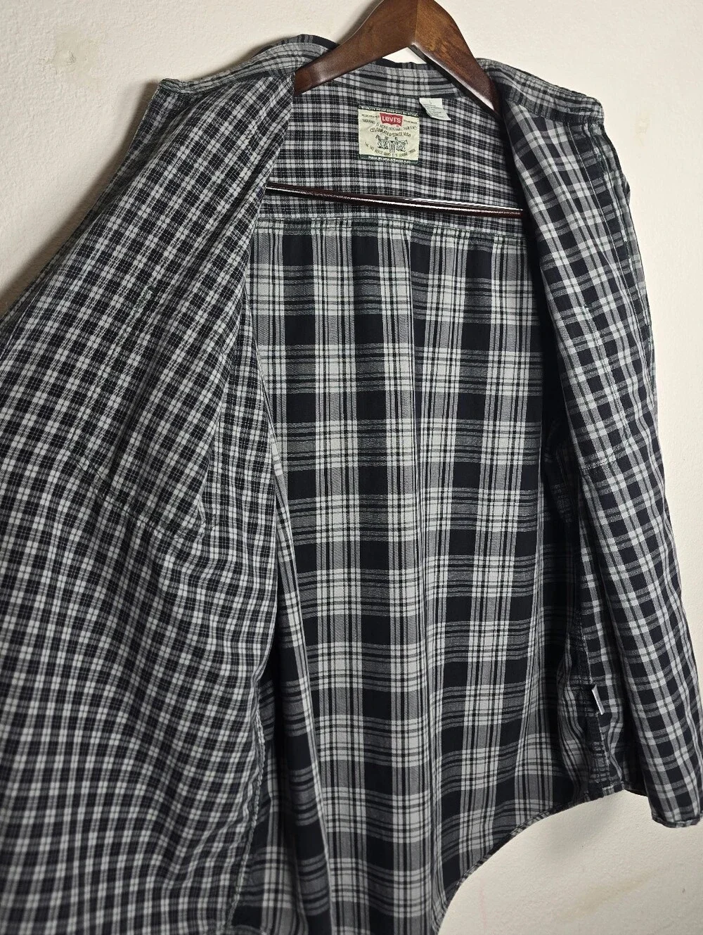 Levi's Patchwork Plaid Shirt Mens Large L Flannel Button Up Long Sleeve Vintage